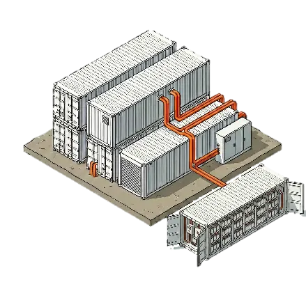 Containerized data center rendering: prefabricated modules
